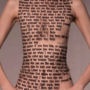 Women's Fashionable Sexy Slogan Print Sheer Camisole